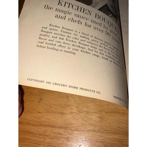 Vintage 1962 Kitchen Bouquet Recipe Booklet "Cooking With Inspiration" Book - Picture 4 of 8